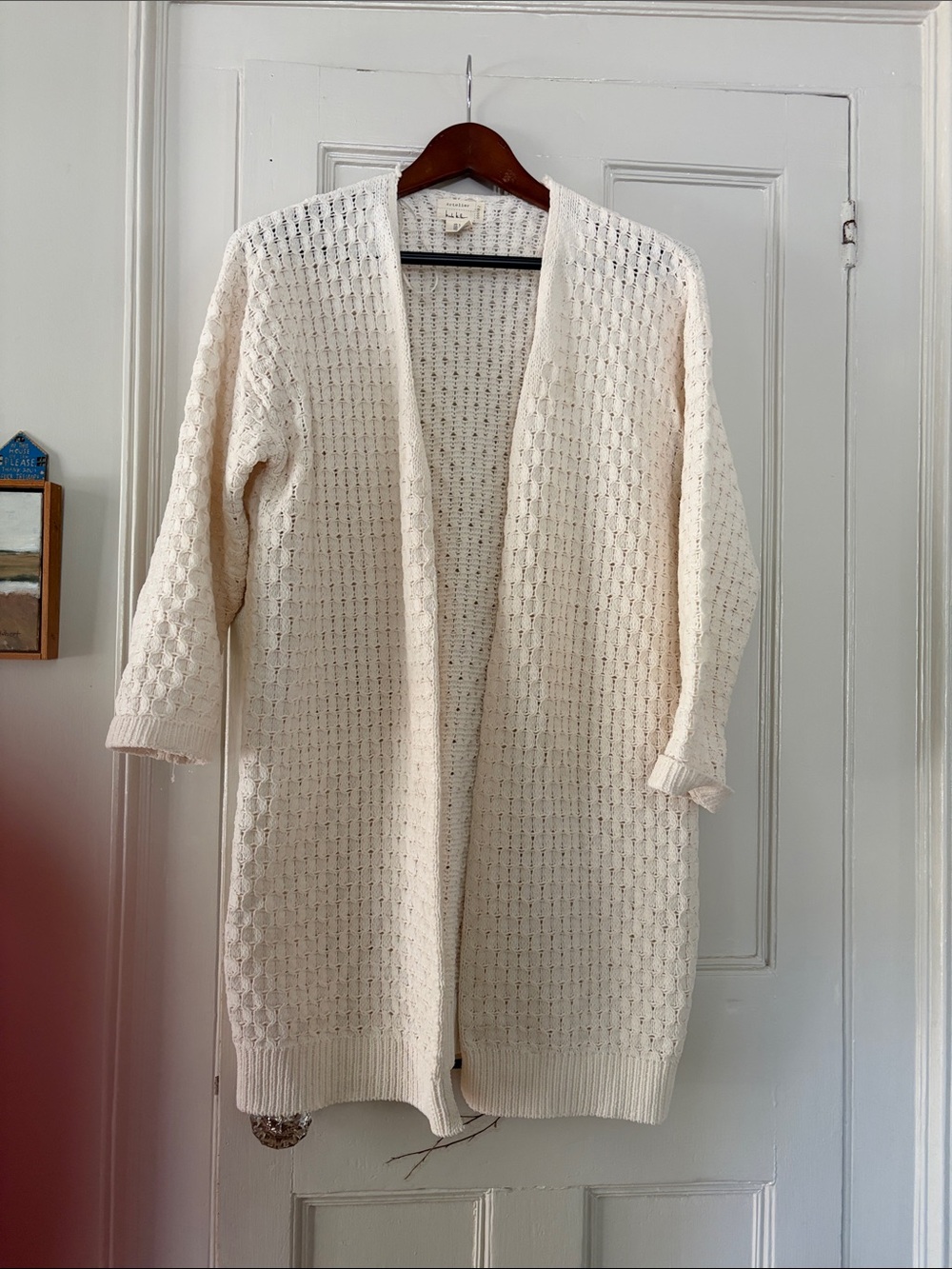 Nicole miller Artelier ivory cardigan size small